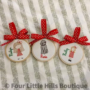 Custom Embroidered Family Ornaments