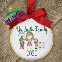 Load image into Gallery viewer, Custom Embroidered Family Ornaments
