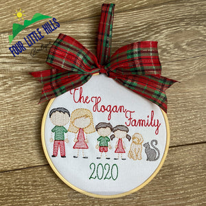 Custom Embroidered Family Ornaments