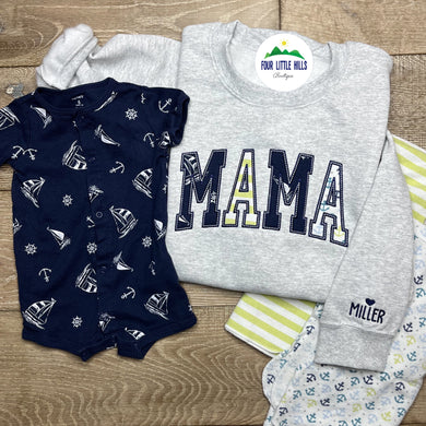 Mama Embroidered Baby Outfit Keepsake Applique Sweatshirt